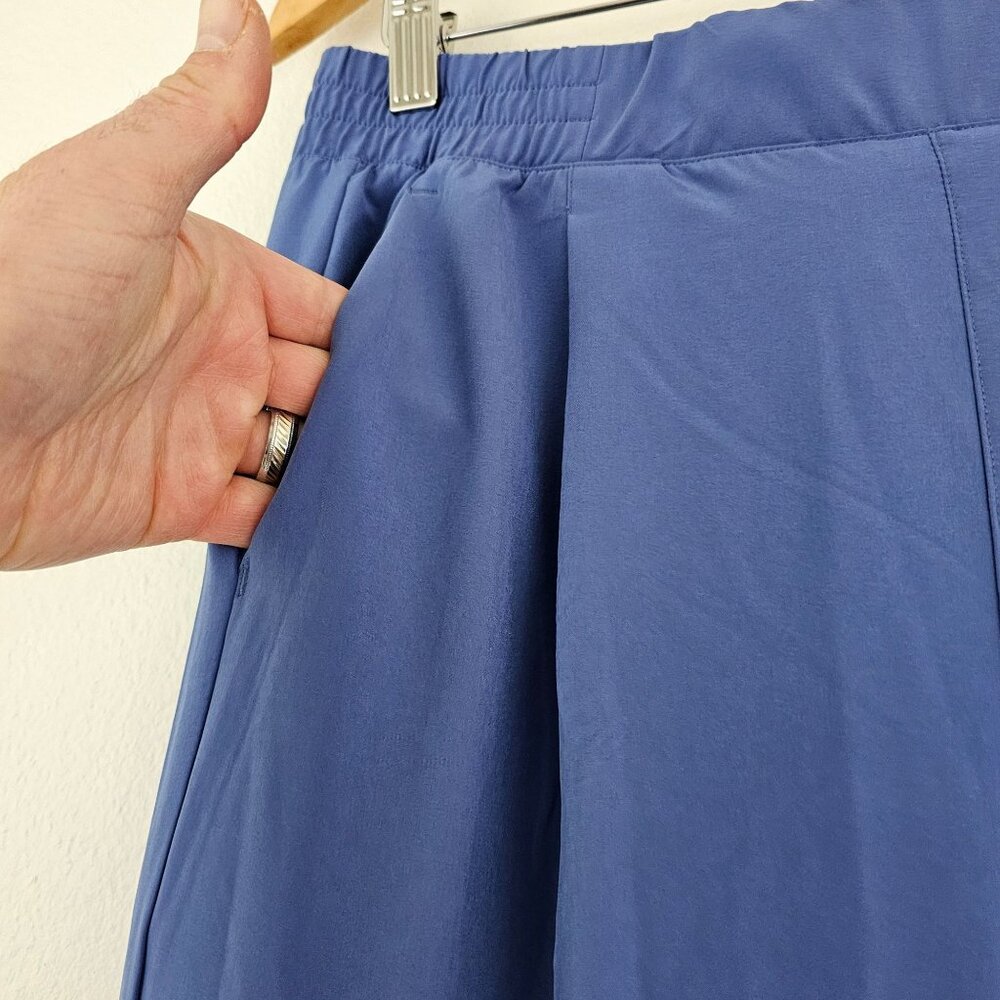 YOGALICIOUS Womens Sz M Beckham Pull-On Trouser Pants Straight Leg Pockets Blue - Picture 2 of 9